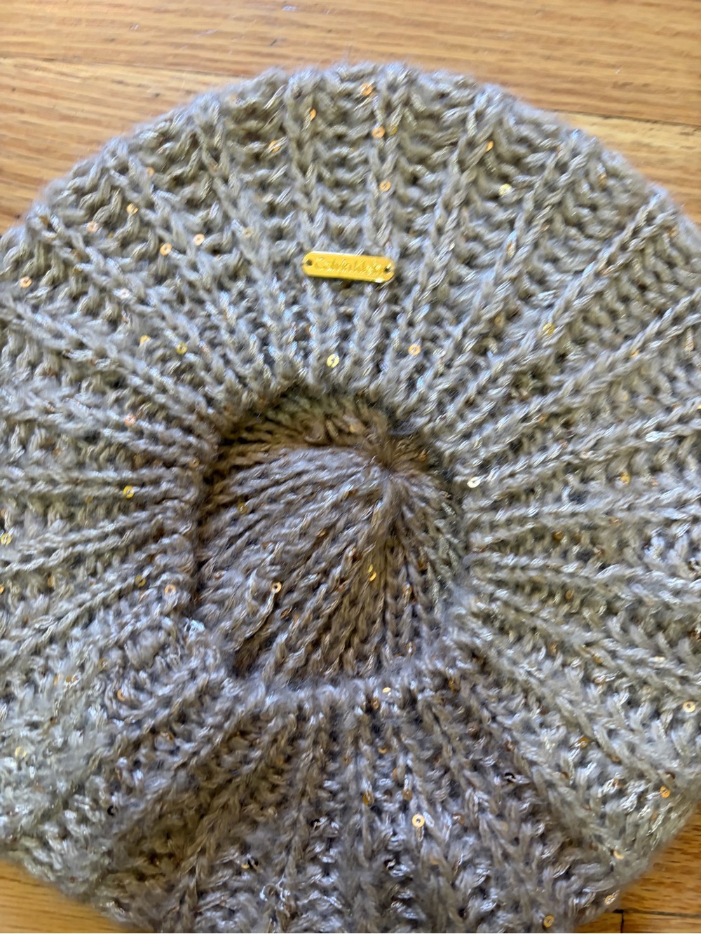 Calvin Klein Sequin Knit Beret